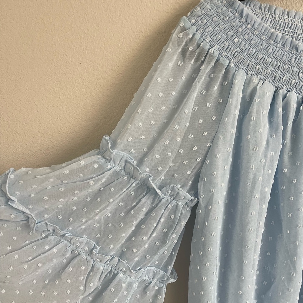 Off the shoulder bell sleeve top